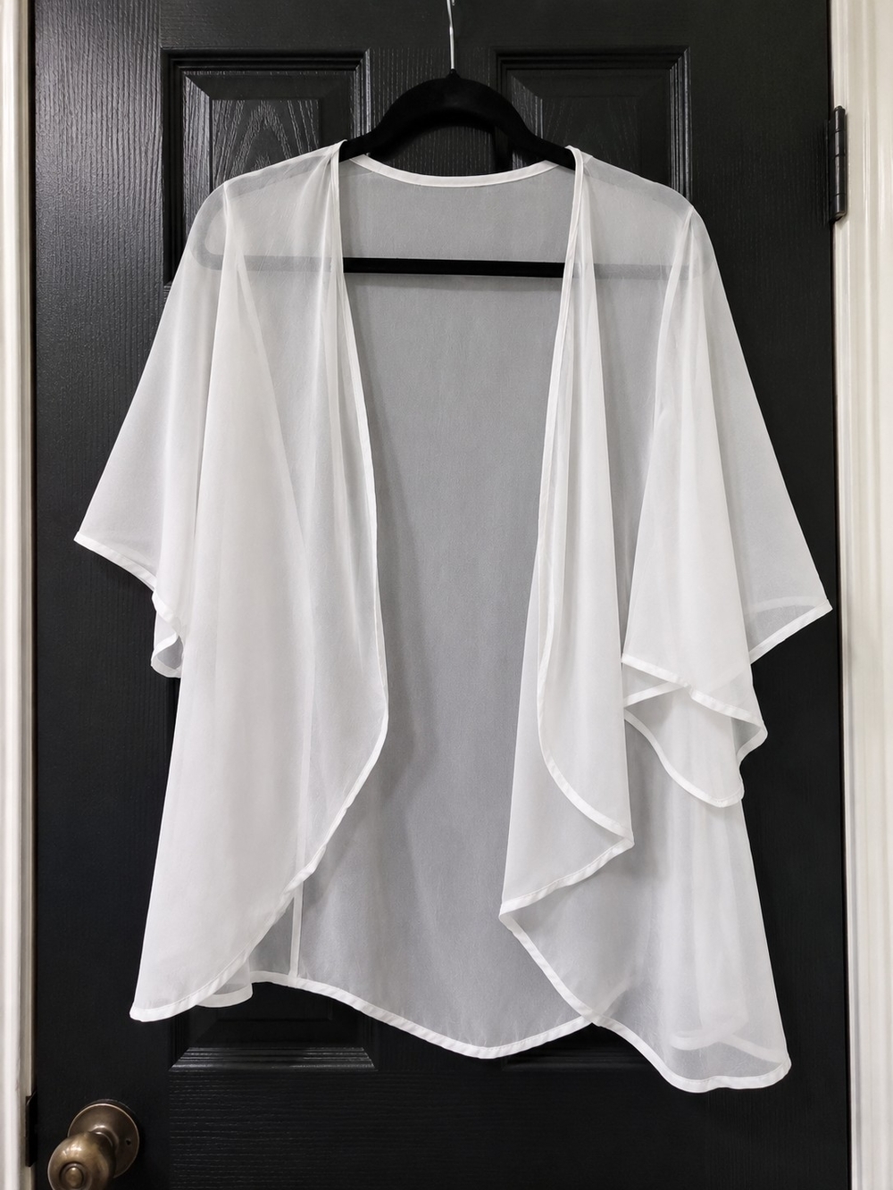 Lightweight White Sheer Draped Kimono Top